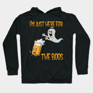 I'm Just Here For The Boos Funny Ghost Halloween Design Hoodie